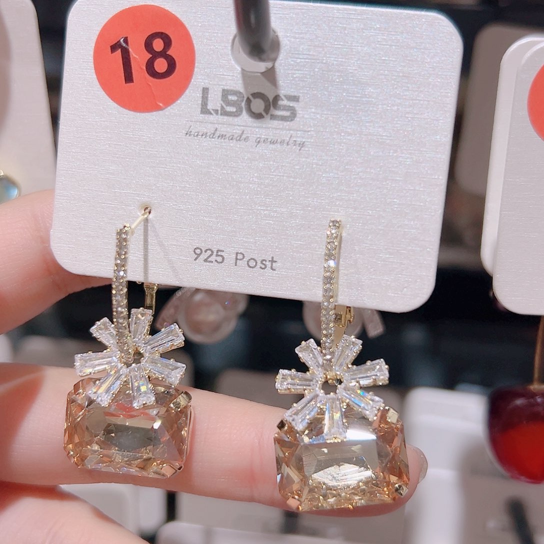 锆石纯铜合金耳环