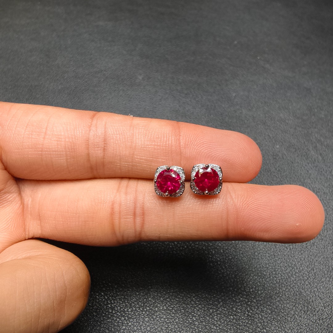 阿鲁沙-典藏轻奢培育红宝-合金培育腰佩戒指耳饰吊坠K623