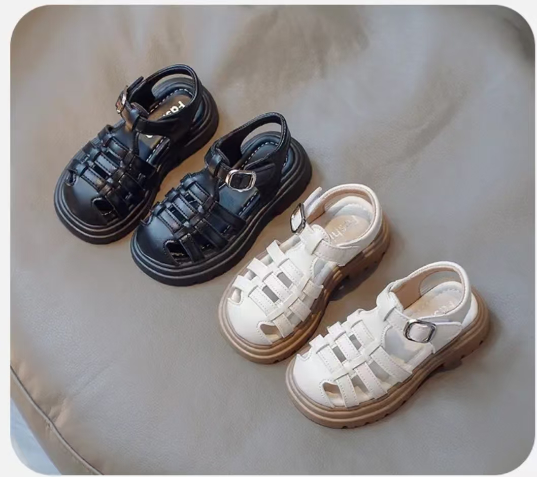 女童罗马凉鞋夏款2025新款软底儿童包头时尚公主鞋女孩防滑8859