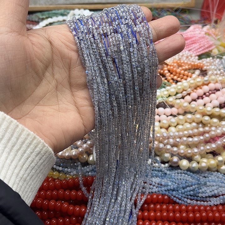 玛瑙/玉髓珠宝半成品未镶嵌?****.一条2/2mm灰月光