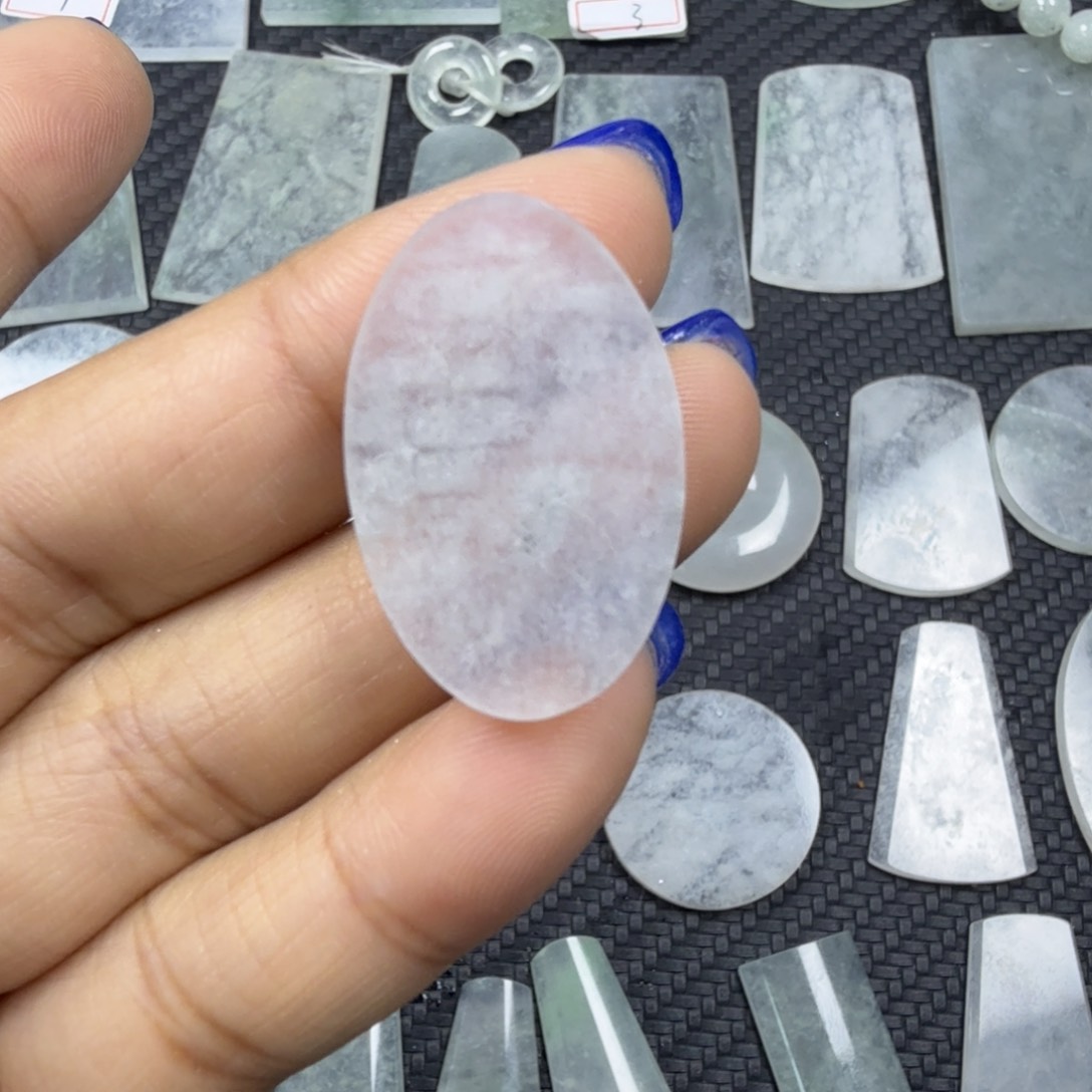 翡翠颈饰未镶嵌天然缅甸a货翡翠