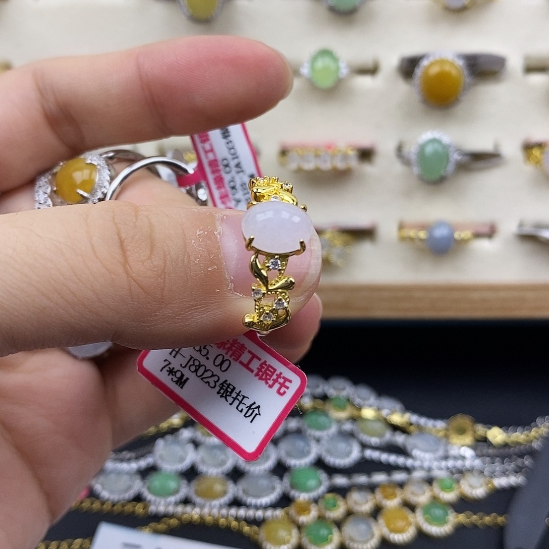 翡翠银S925镶嵌戒指