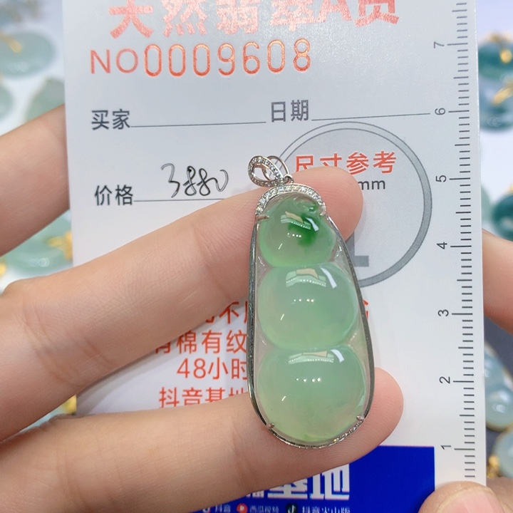 翡翠颈饰18K金镶嵌通****饰吊坠