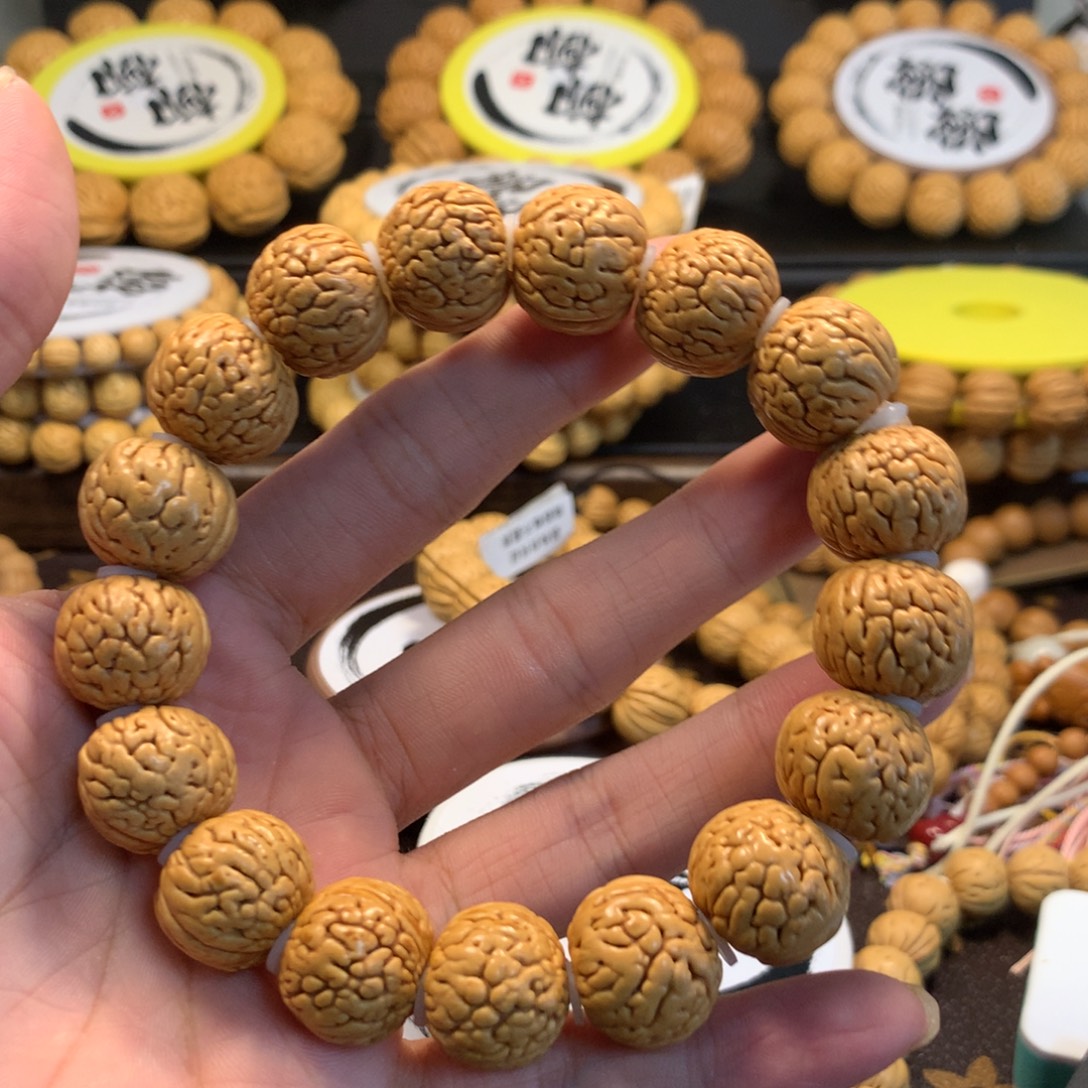 朝***缝手串/手链核桃精品桃核铁扇手串
