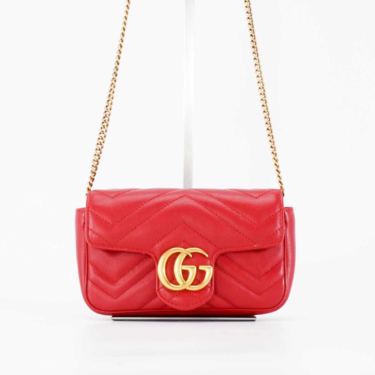 95新 GUCCI/古驰 马蒙mini红色斜挎包【静文】BG22005957