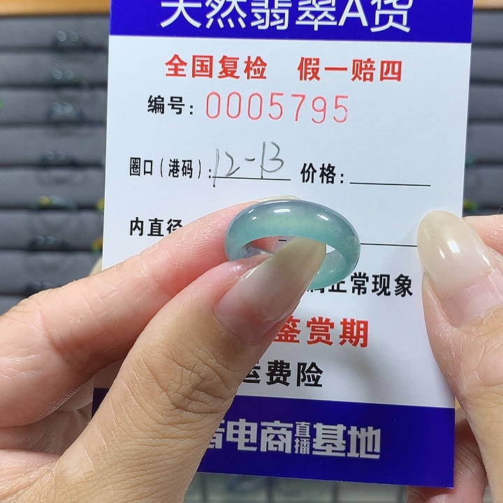 E***n翡翠未镶嵌戒圈5795