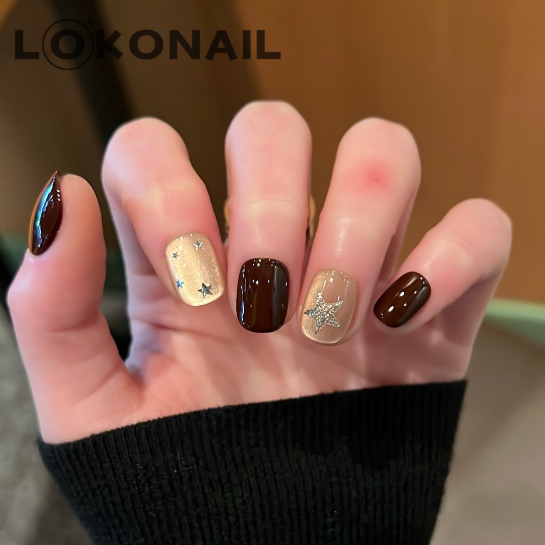 「摘星」跳色星星碎闪猫眼 简约ins高级显白气质纯手工穿戴甲