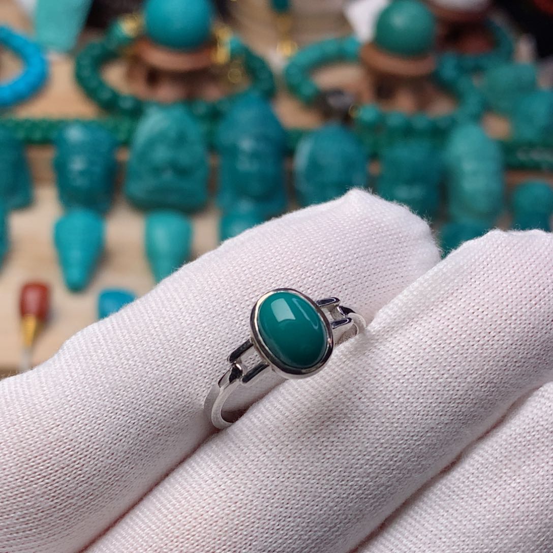 绿松石戒指银S925镶嵌