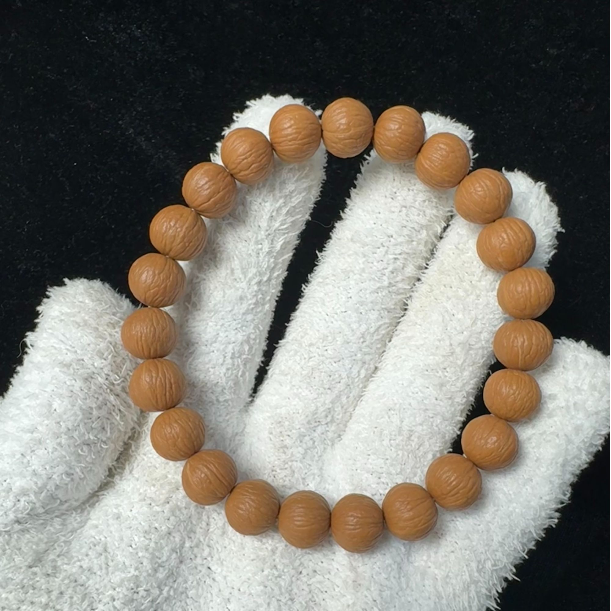 磨盘凤羽11-13mm+猴头核桃手串四大名核文玩好物