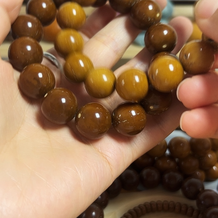 路***近手串紫金鼠17大光珠和15黄金甲光珠手串