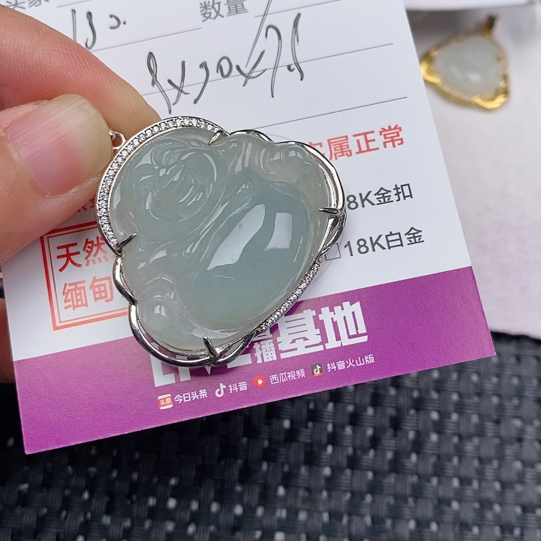 颈饰银S925镶嵌翡翠