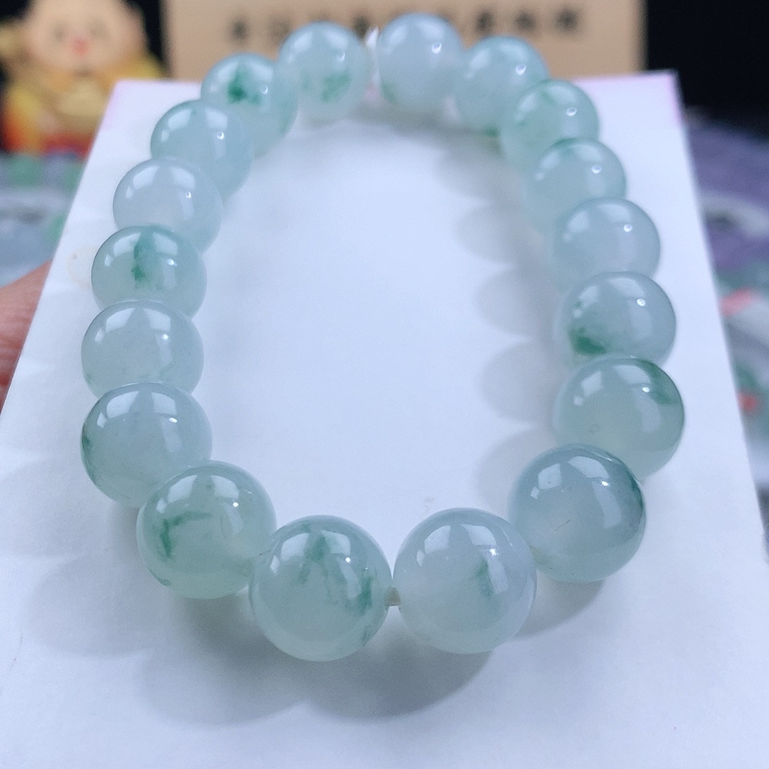 翡翠手链未镶嵌红*梦卡10.7mm