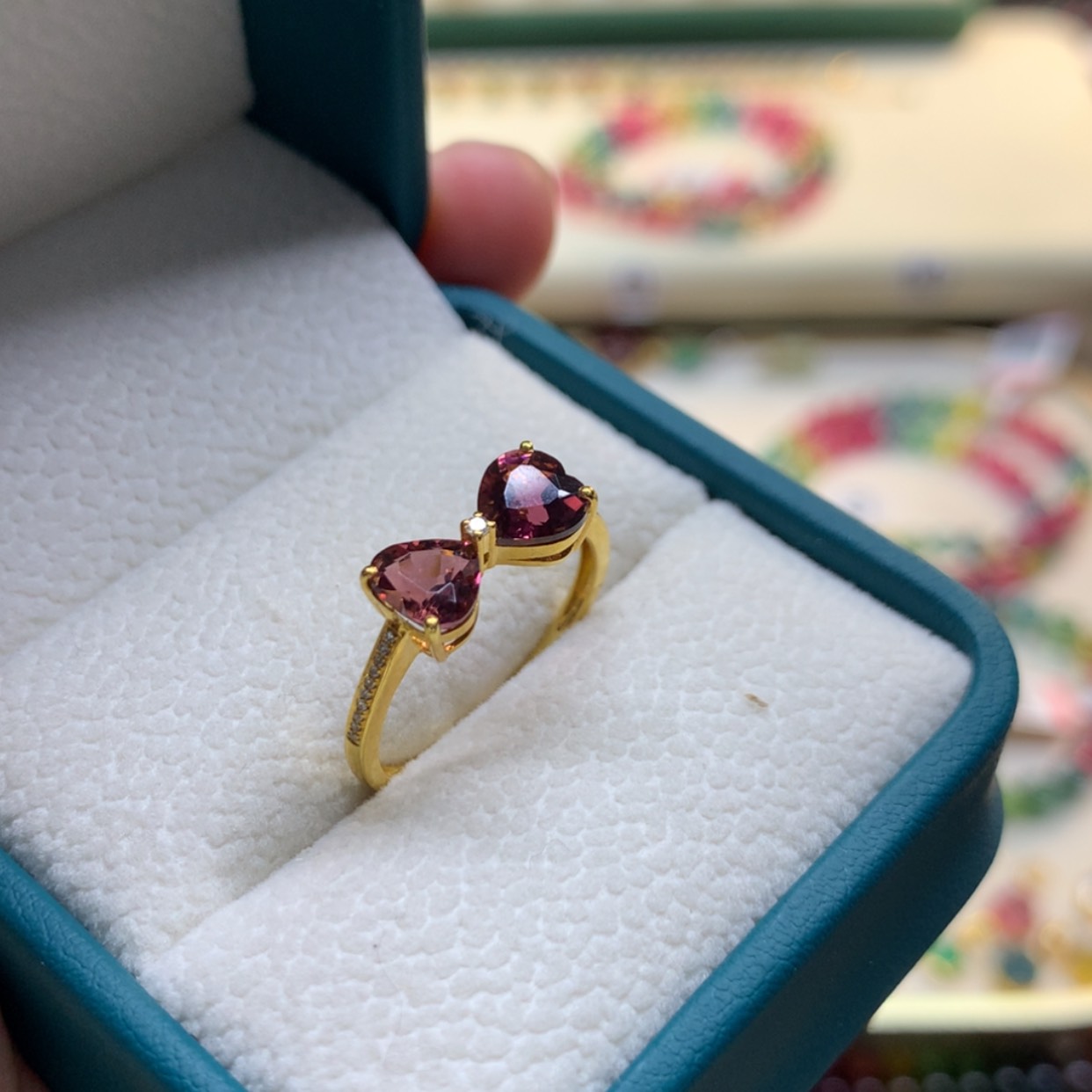 【闪购商品】碧玺戒指18K金镶嵌碧玺戒指