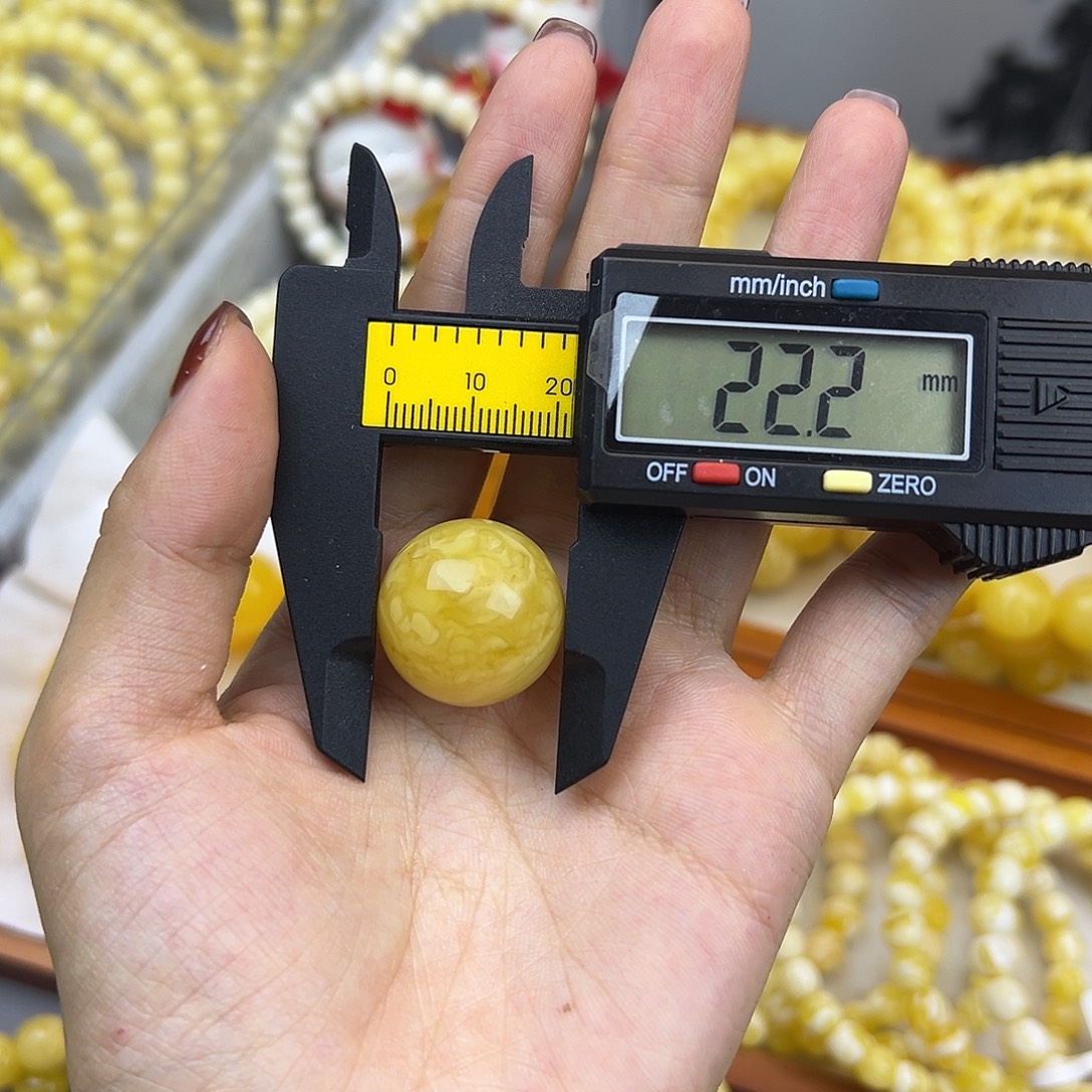 w***d琥珀未镶嵌手链22mm 单珠