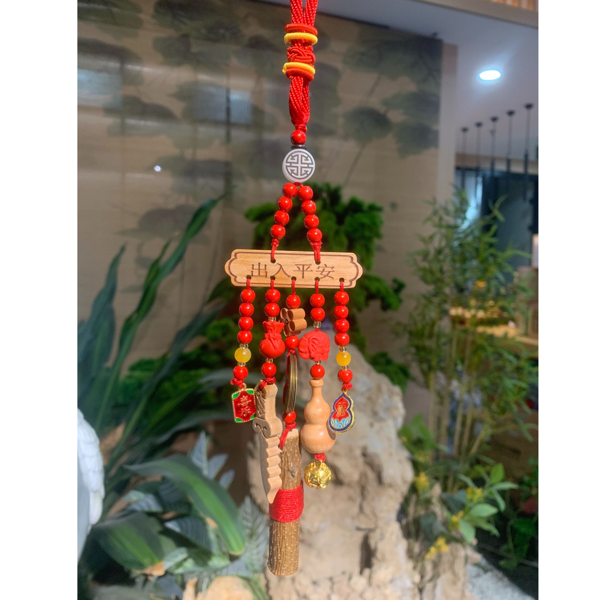 观内直发 桃木枝家具祝福摆件