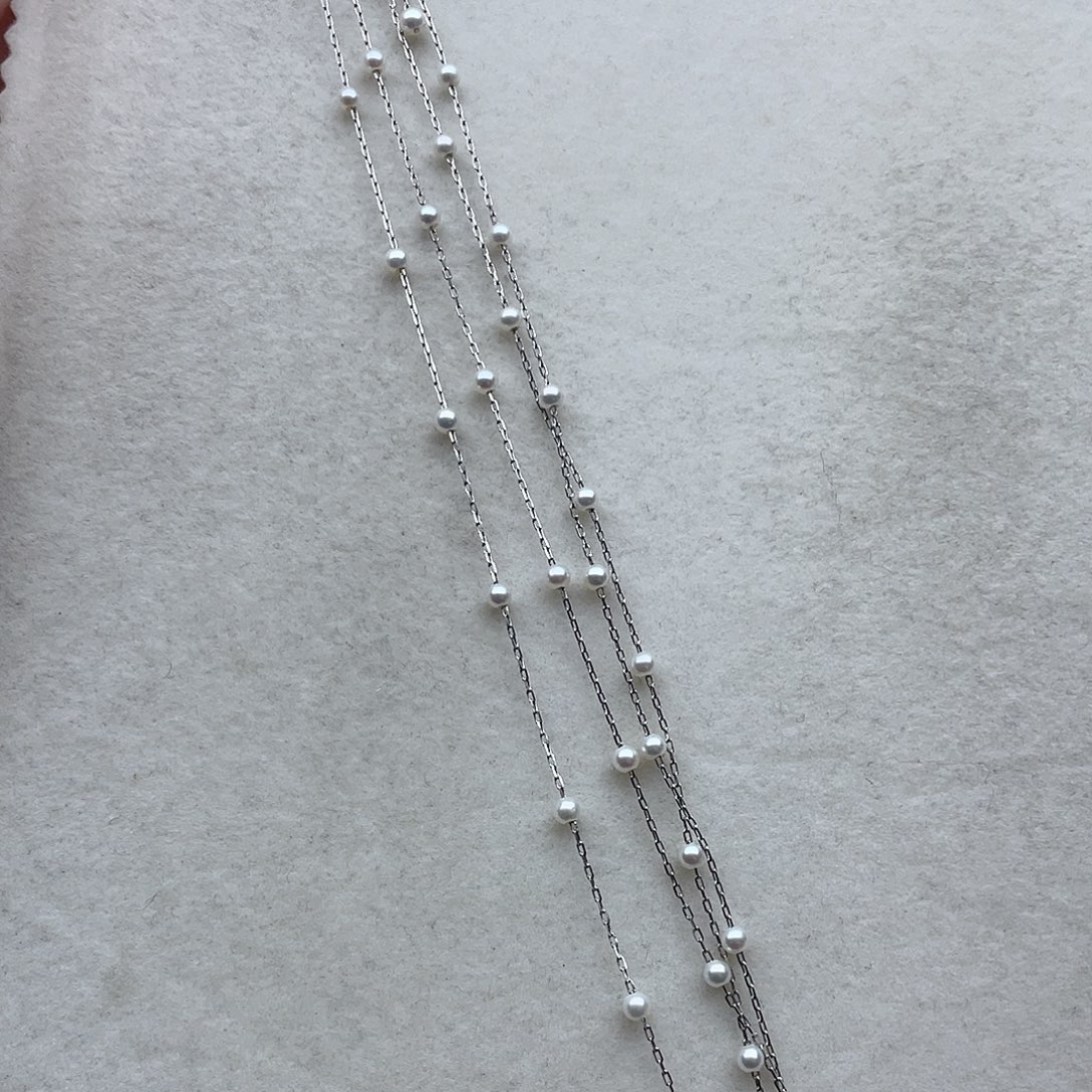 淡水珍珠银S925镶嵌套链35