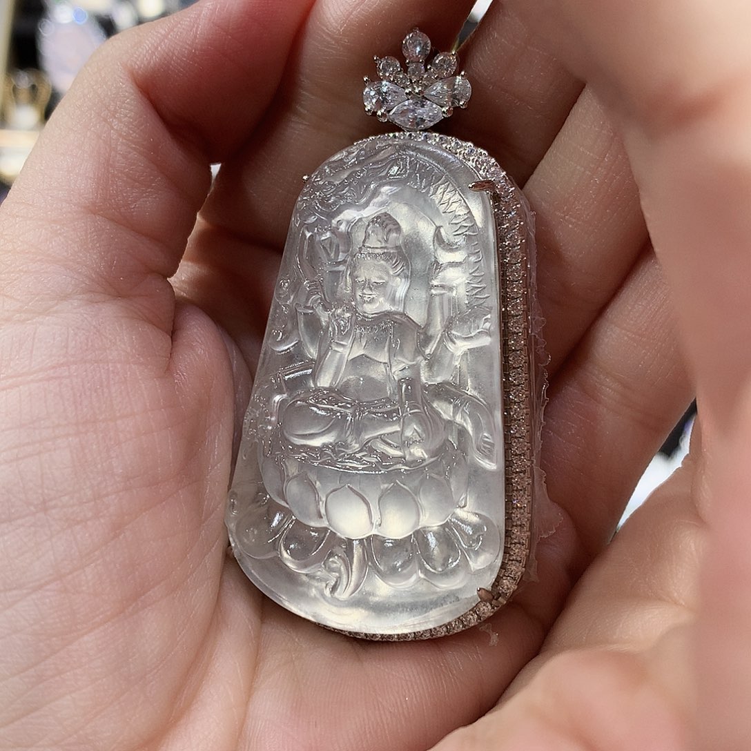 石英质玉颈饰银S925镶嵌