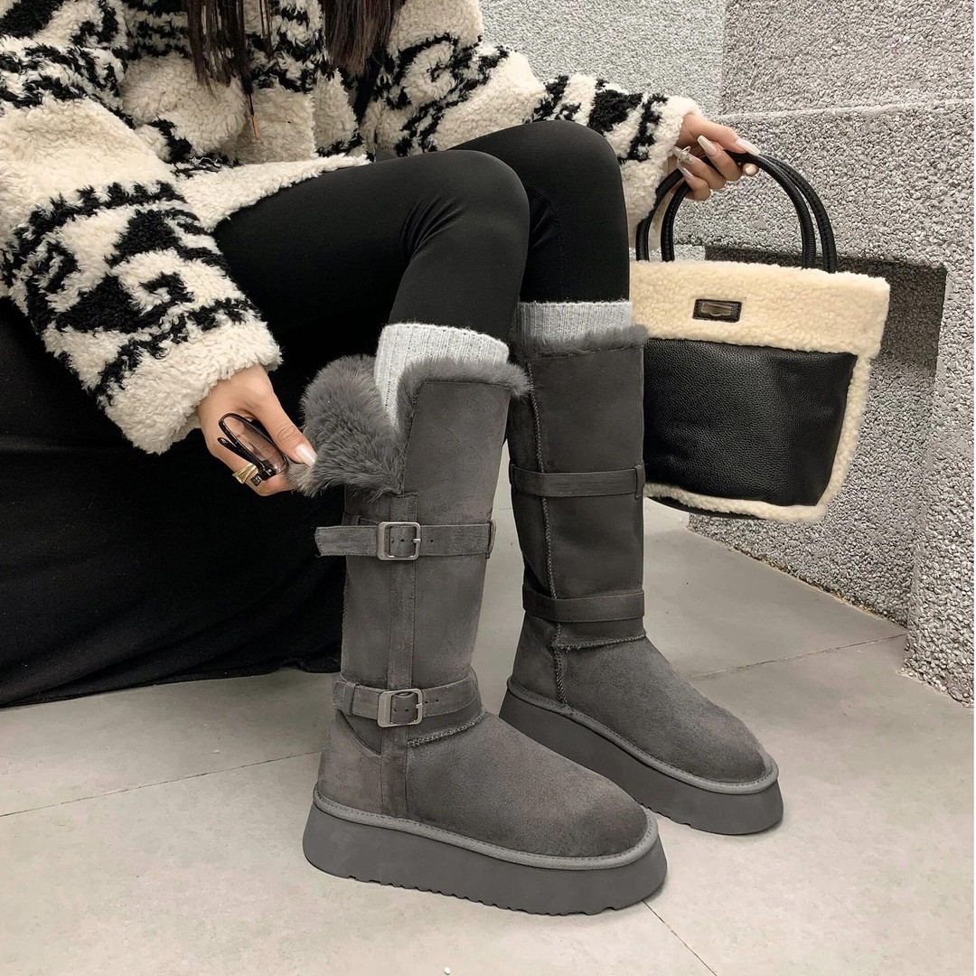 2025冬季新款两穿雪地靴女外穿小个子厚底加绒加厚鞋子女款秋冬