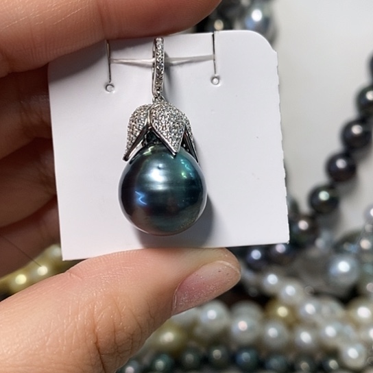 海水珍珠颈饰银S925镶嵌14.1