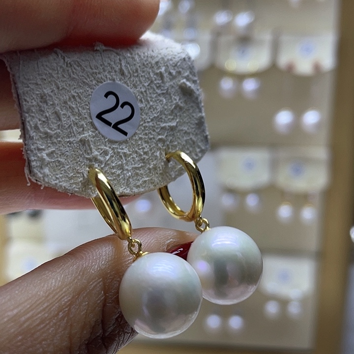 淡水珍珠耳饰银S925镶嵌
