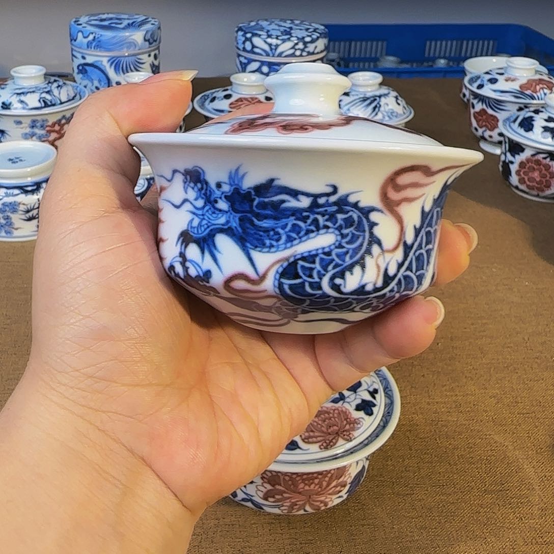 景德镇手工手绘青花釉里红