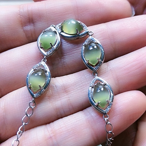 和田玉戒指银S925镶嵌