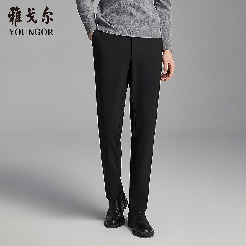 新品【摇粒绒保暖】雅戈尔秋冬直筒厚款男士休闲长裤商务舒适弹力