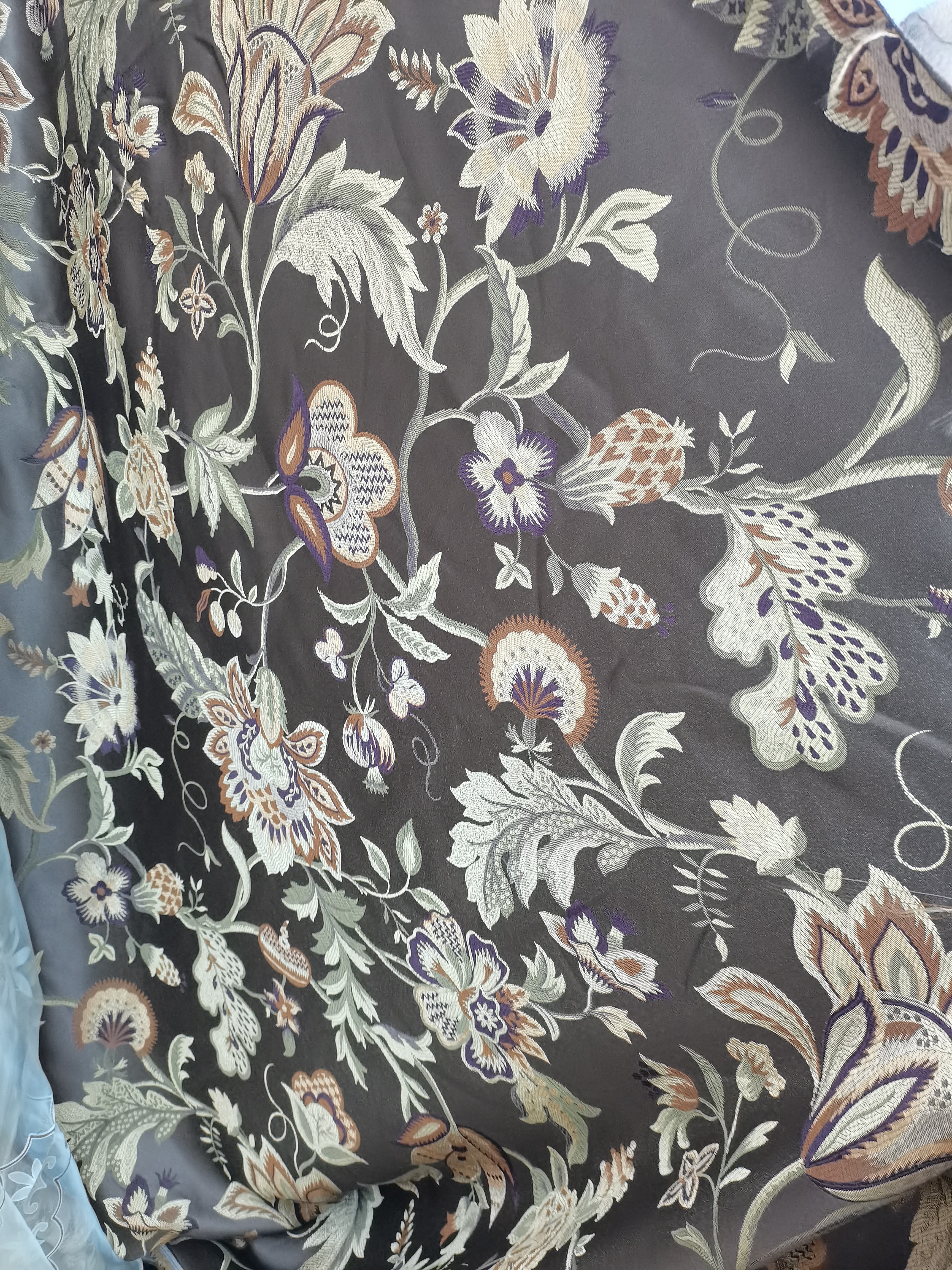 清库存色织提花面料咖色