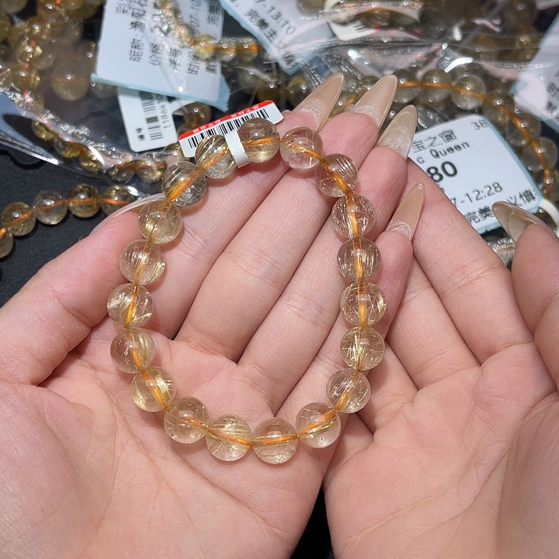 未镶嵌手串水晶潘*潘卡10金发晶