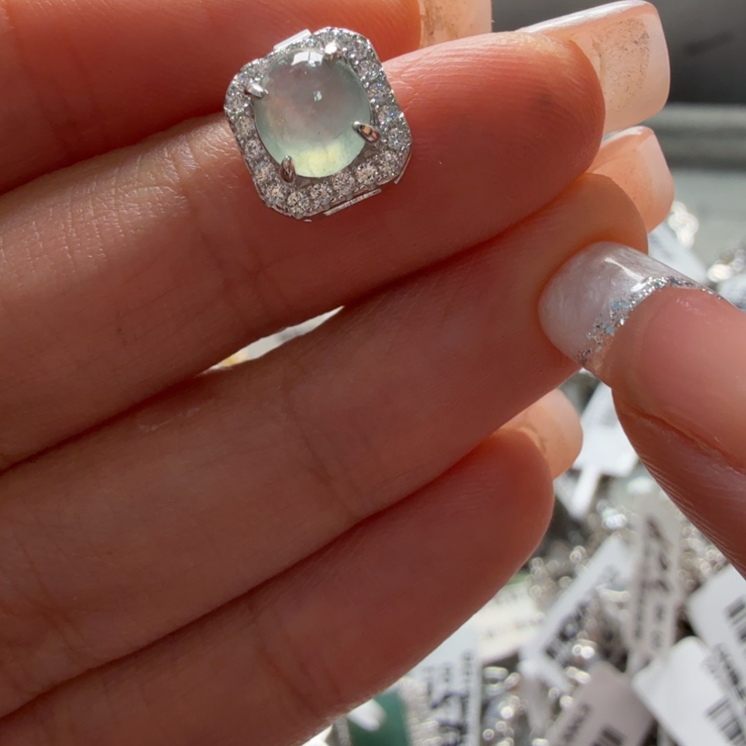 翡翠银S925镶嵌吊坠(不含链)444444