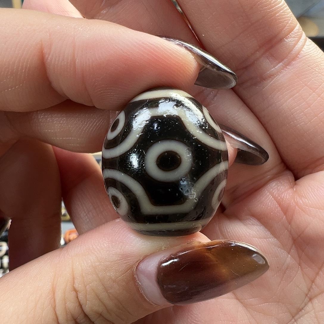 玛瑙/玉髓未镶嵌珠宝半成品梵藏十字九眼达洛