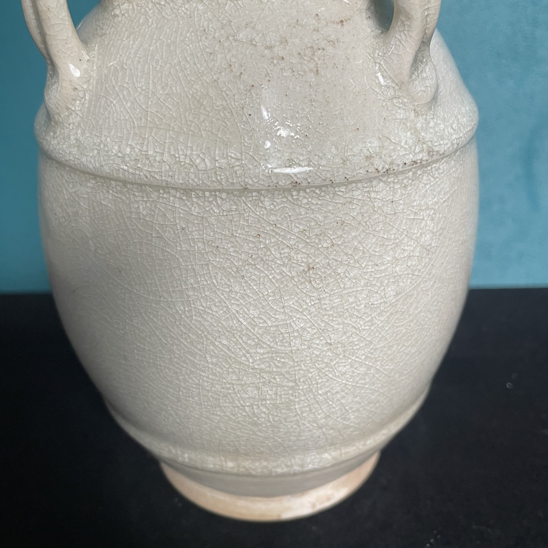 仿古瓷 仿古瓷白釉开片罐3006