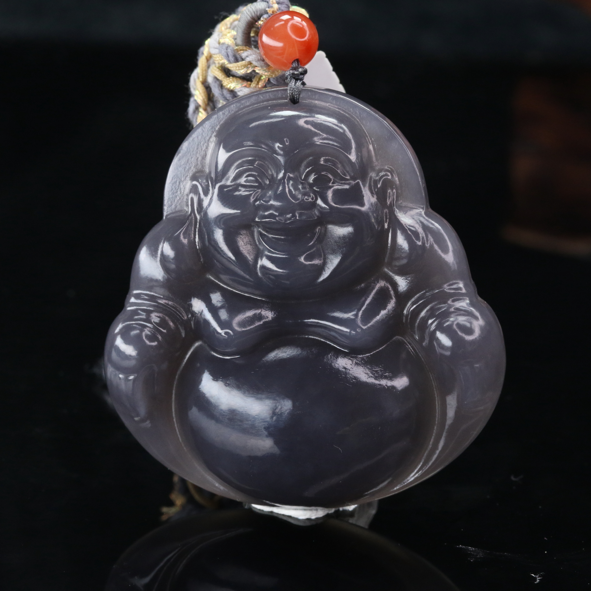 30和田玉烟紫佛公吊坠/600297上海嘉禾拍卖