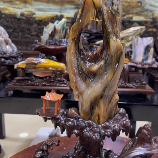 硅化玉摆件未镶嵌