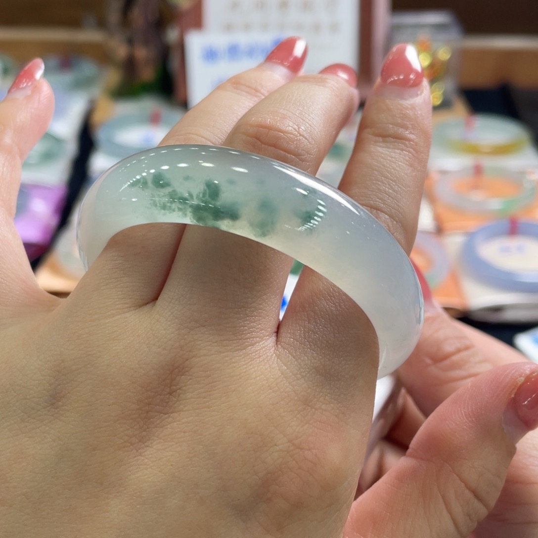 翡翠手镯未镶嵌50.7宽版贵妃