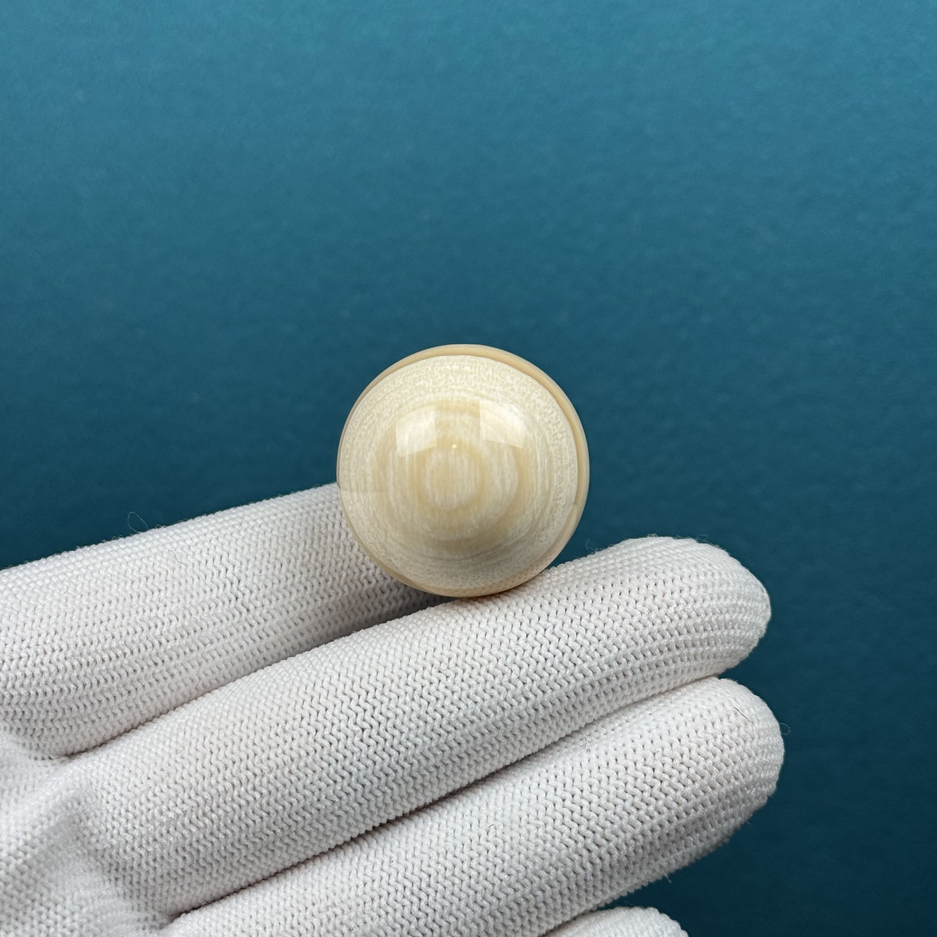 D86-53天然猛犸牙 芝士皮圆珠26.2mm支持复检假一罚十