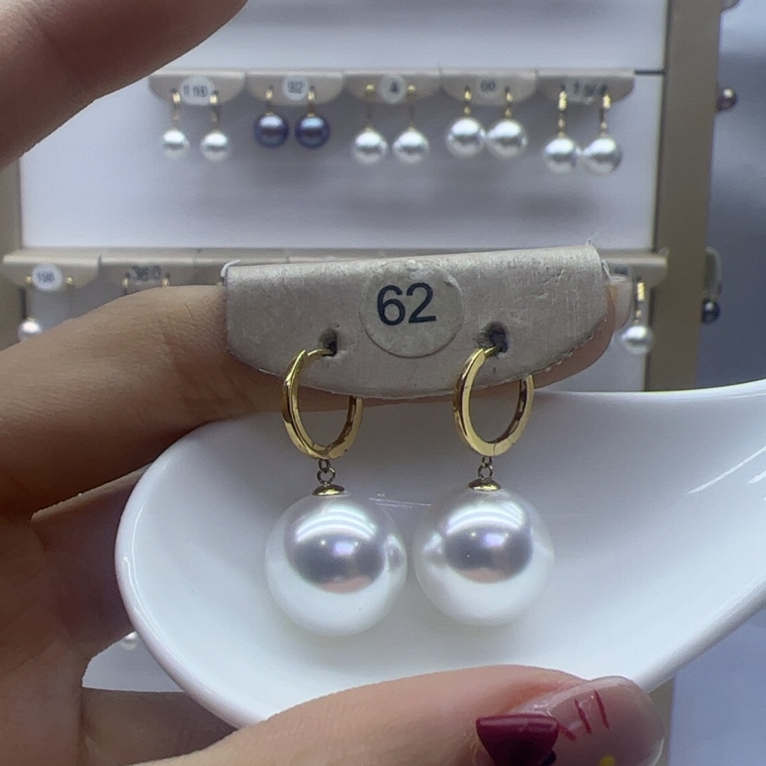 淡水珍珠耳饰18K金镶嵌