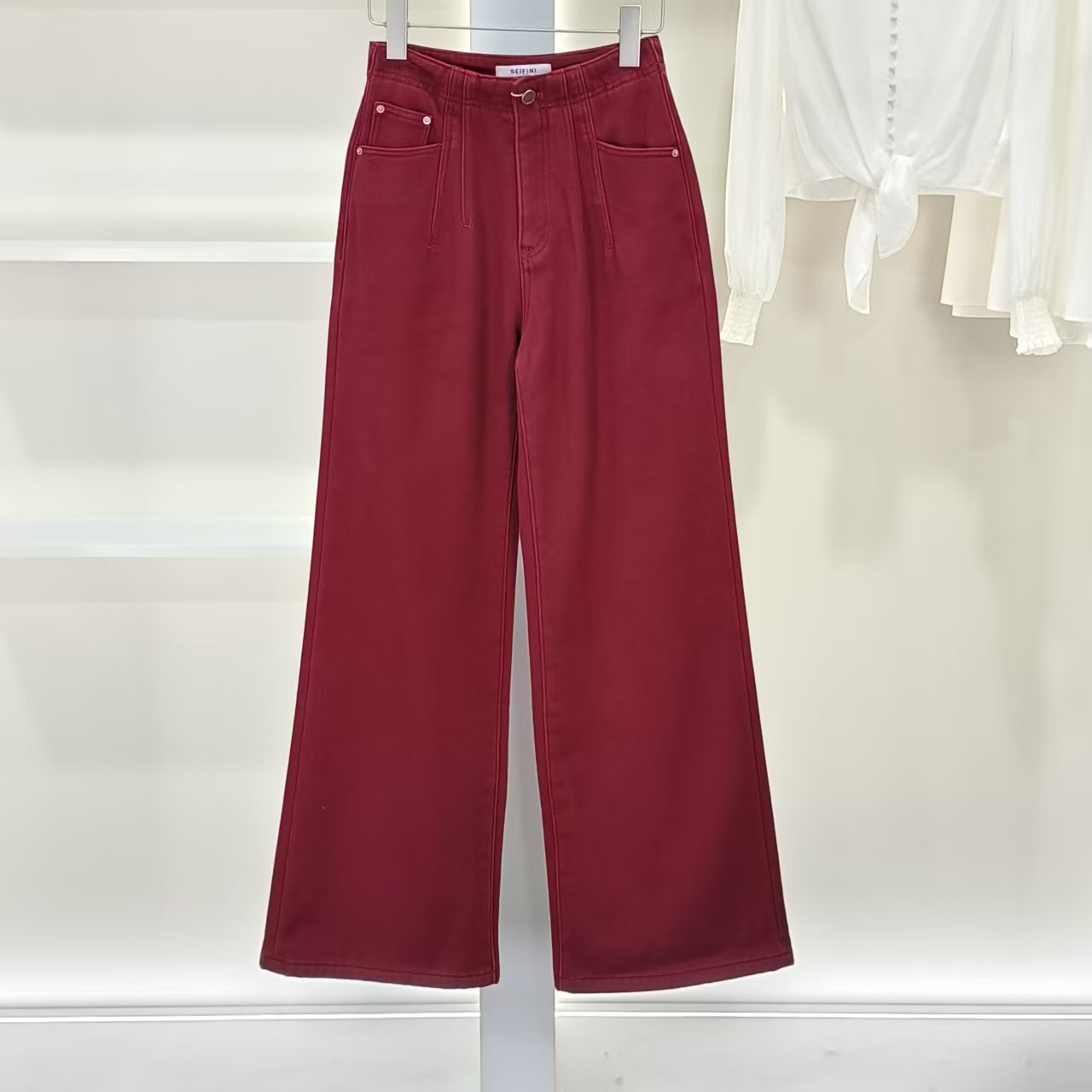 麦迪尚品 5042731 秋冬厚款加绒牛仔长裤品牌撤柜女装