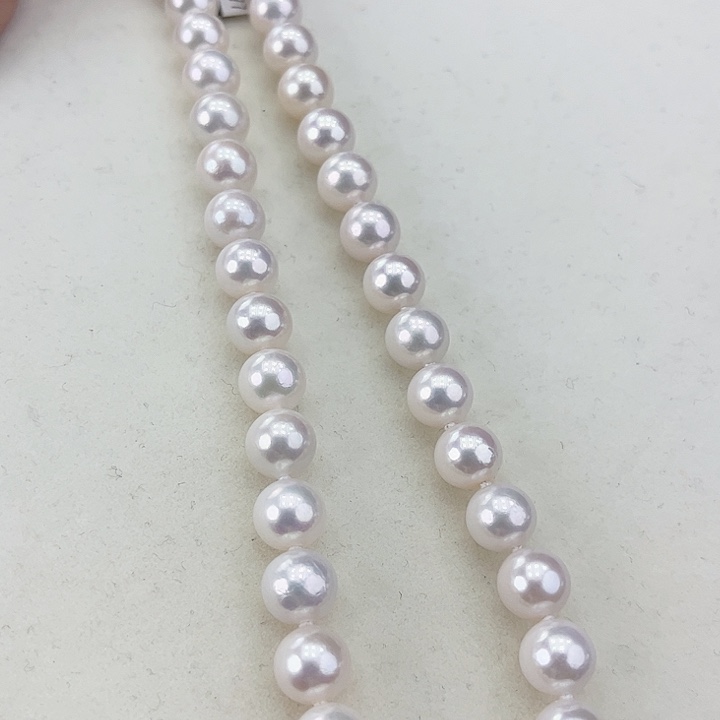 淡水珍珠颈饰银S925镶嵌卡9.10极光炫彩白透粉高品