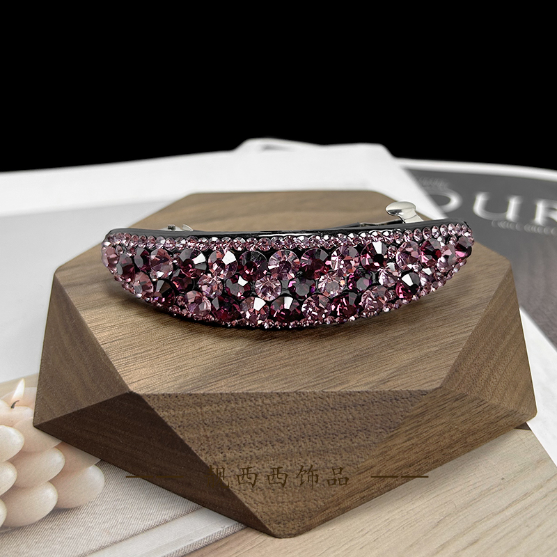 【LXX靓西西】332 弹簧夹8.4厘米紫色气质轻奢弹簧夹