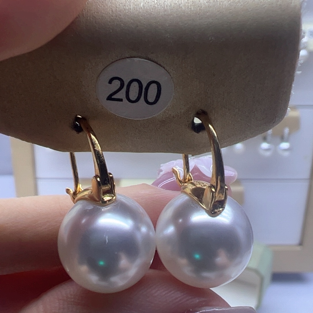 银S925镶嵌淡水珍珠耳饰