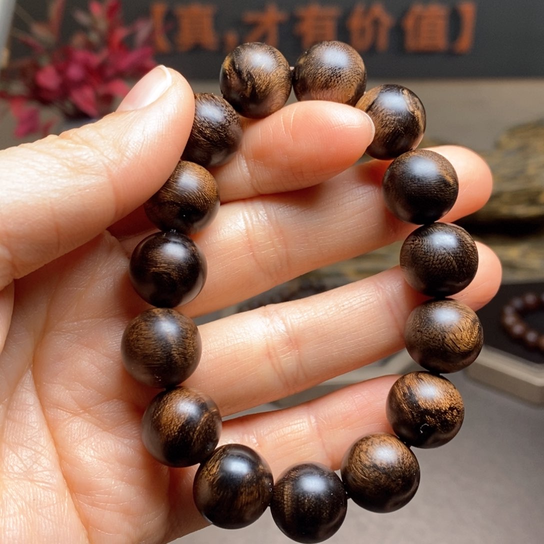 沉香手串越南芽庄白棋楠瘤疤1.4