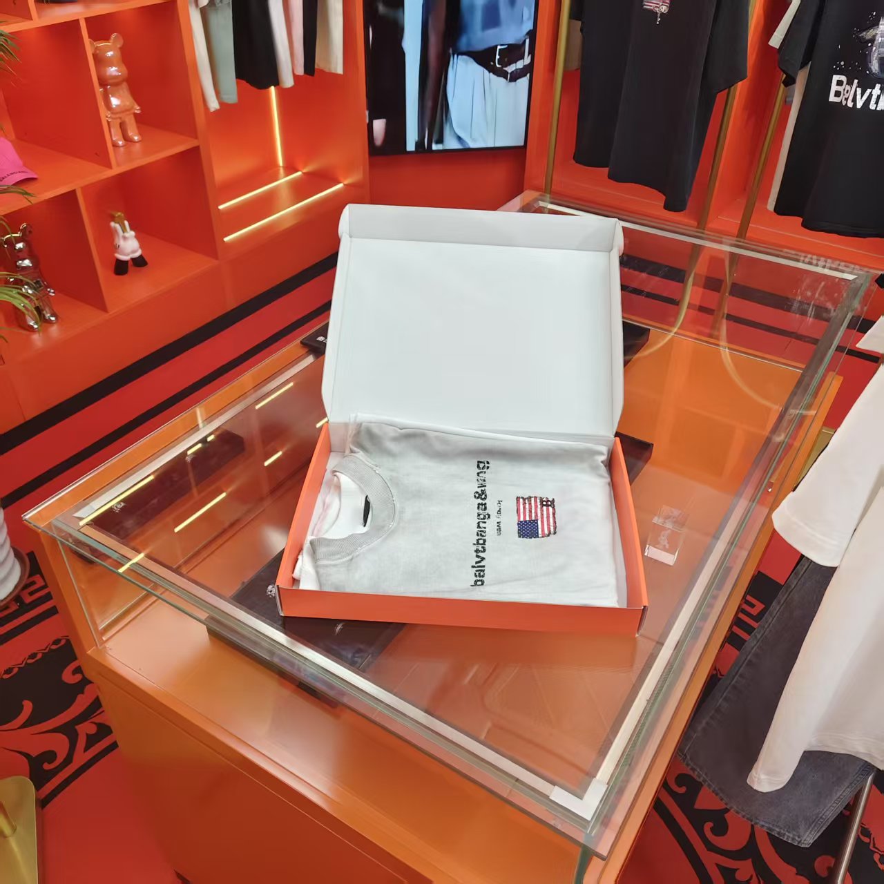 【美式】潮牌字母印花渐变圆领T恤#3309