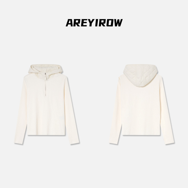 【AR专属】连帽半拉链坑条毛衣修身显瘦休闲针织上衣H58118SY254