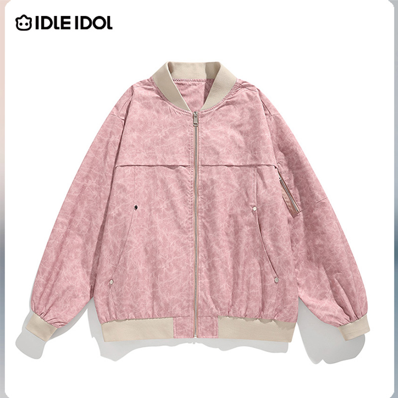 IDLE IDOL秋季上新时尚V领痞帅慵懒风男装休闲纯色男女夹克外套