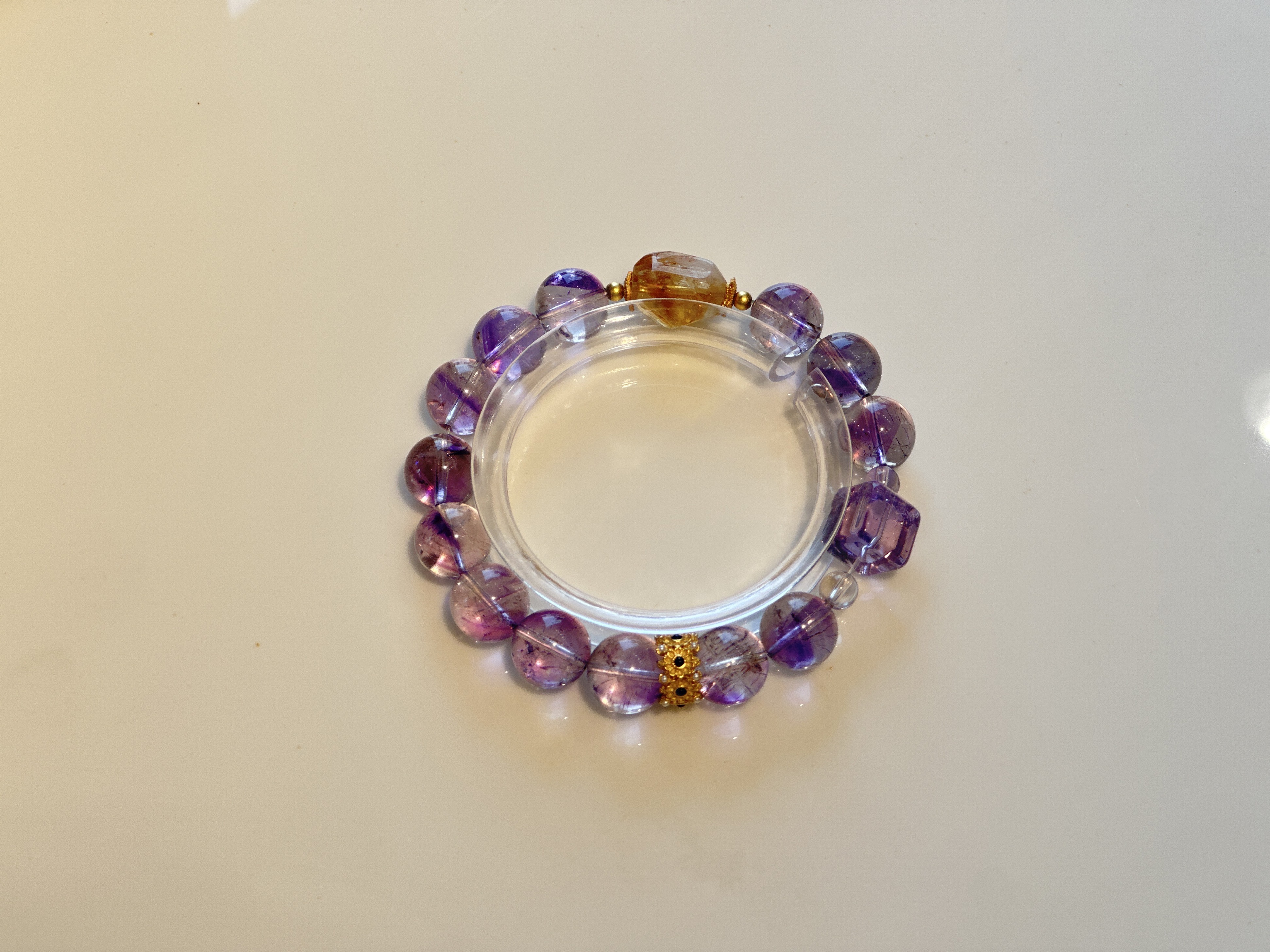 【大女主➕zhao財】马岛紫晶超七12mm（1颗异形）➕巴西黄塔晶（1颗异形）