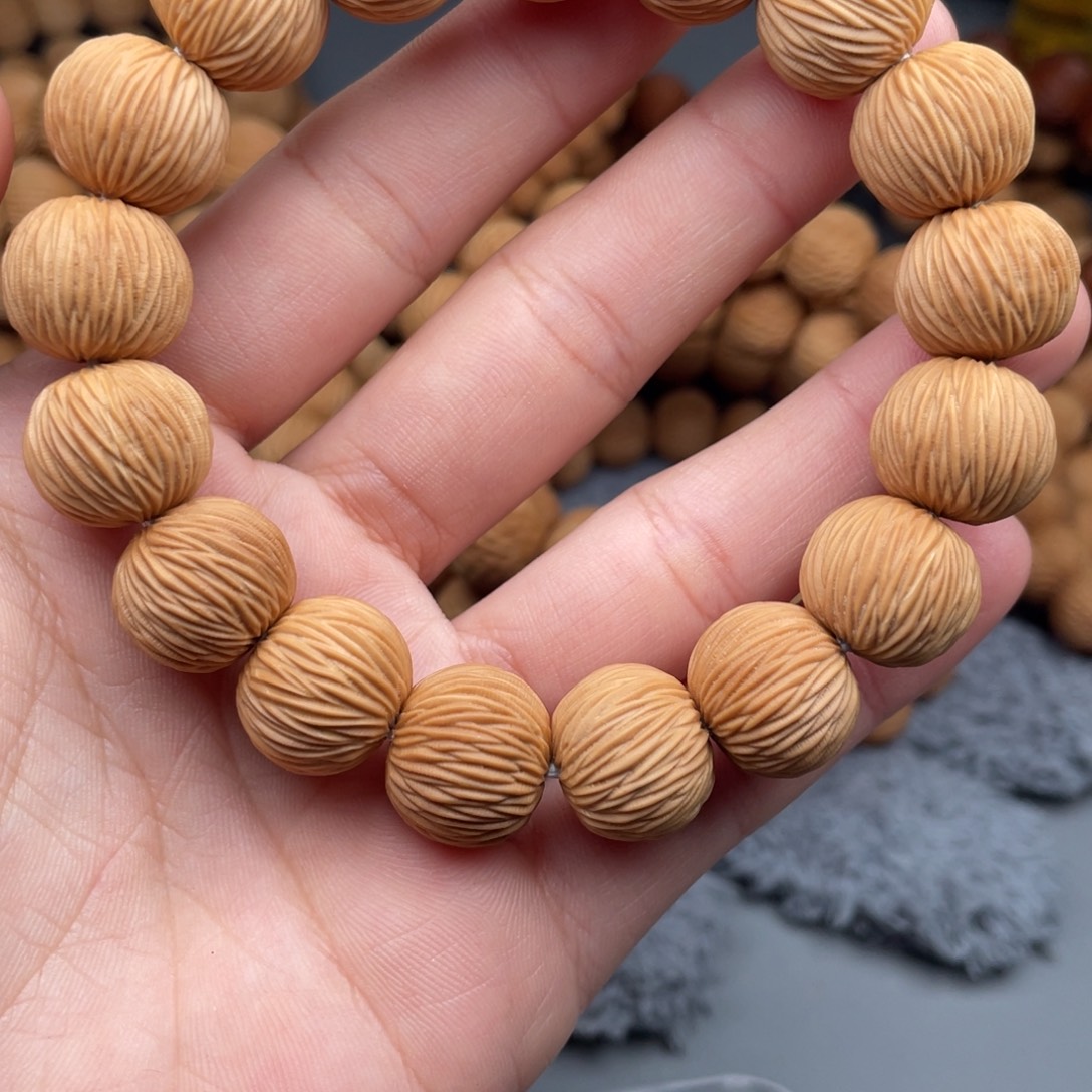 可***美猴头核桃手串金丝