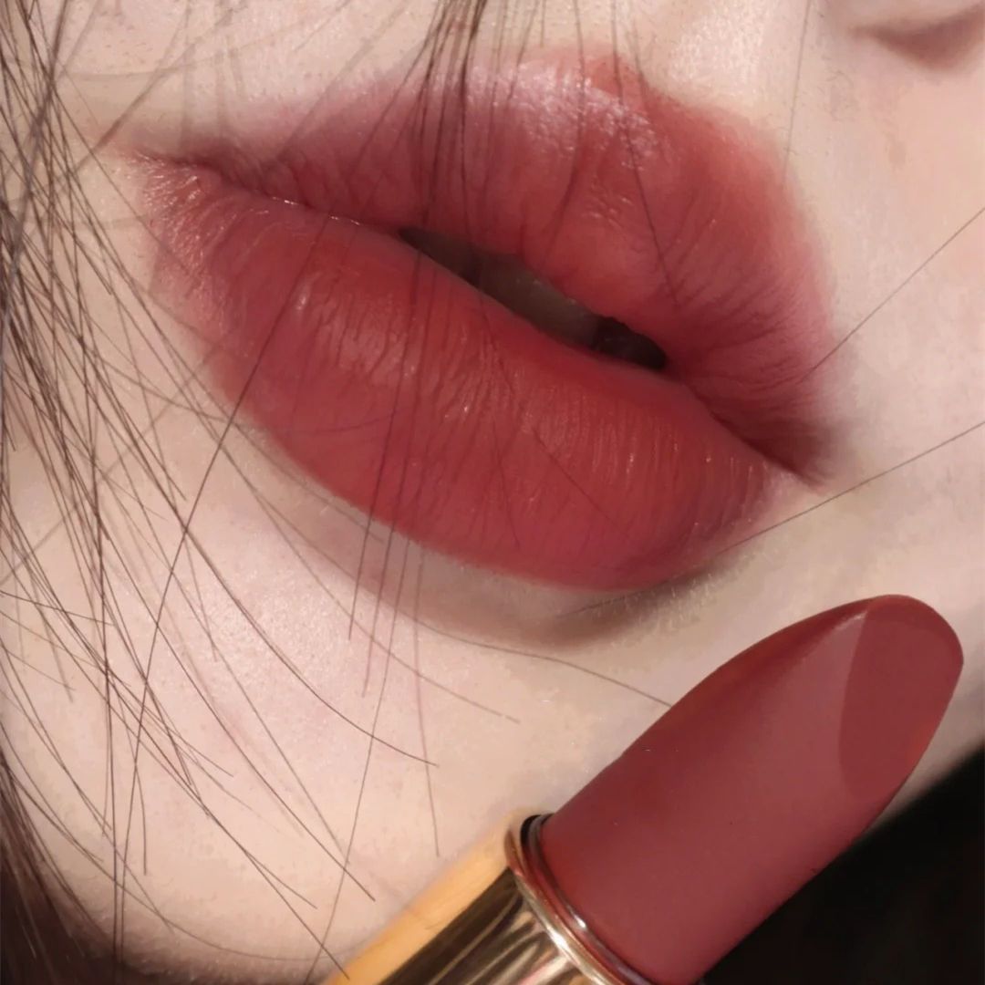 适合深秋的绝美红棕色!清冷低饱和口红固体唇泥棒丝绒哑光显白