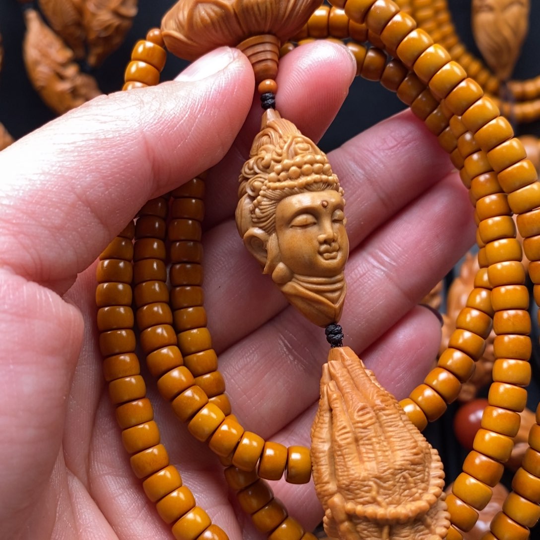 橄榄核手串观音脖挂