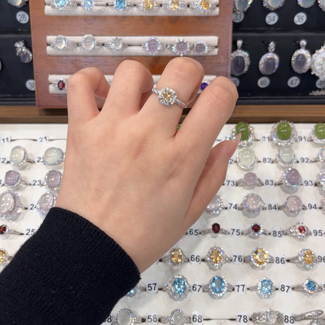 婷***来水晶银S925镶嵌戒指